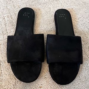 Suede Slip On Sandals